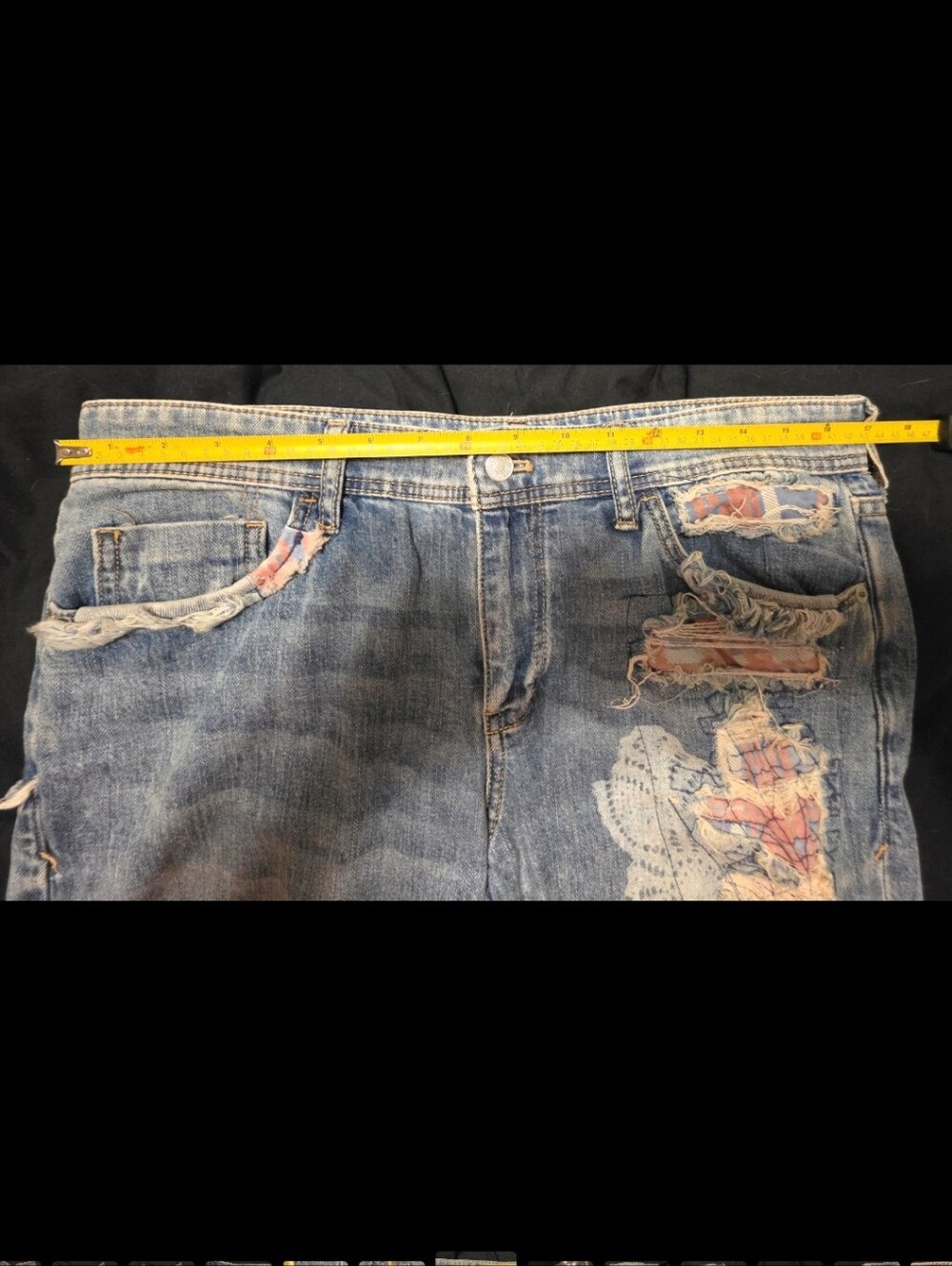 Pilcro Anthropologie Distressed Patchwork Boho Jeans - Picture 12 of 13